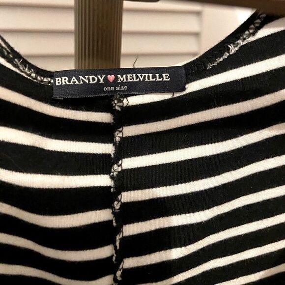 Brandy Melville White Black Striped Alena Dress - Picture 4 of 8